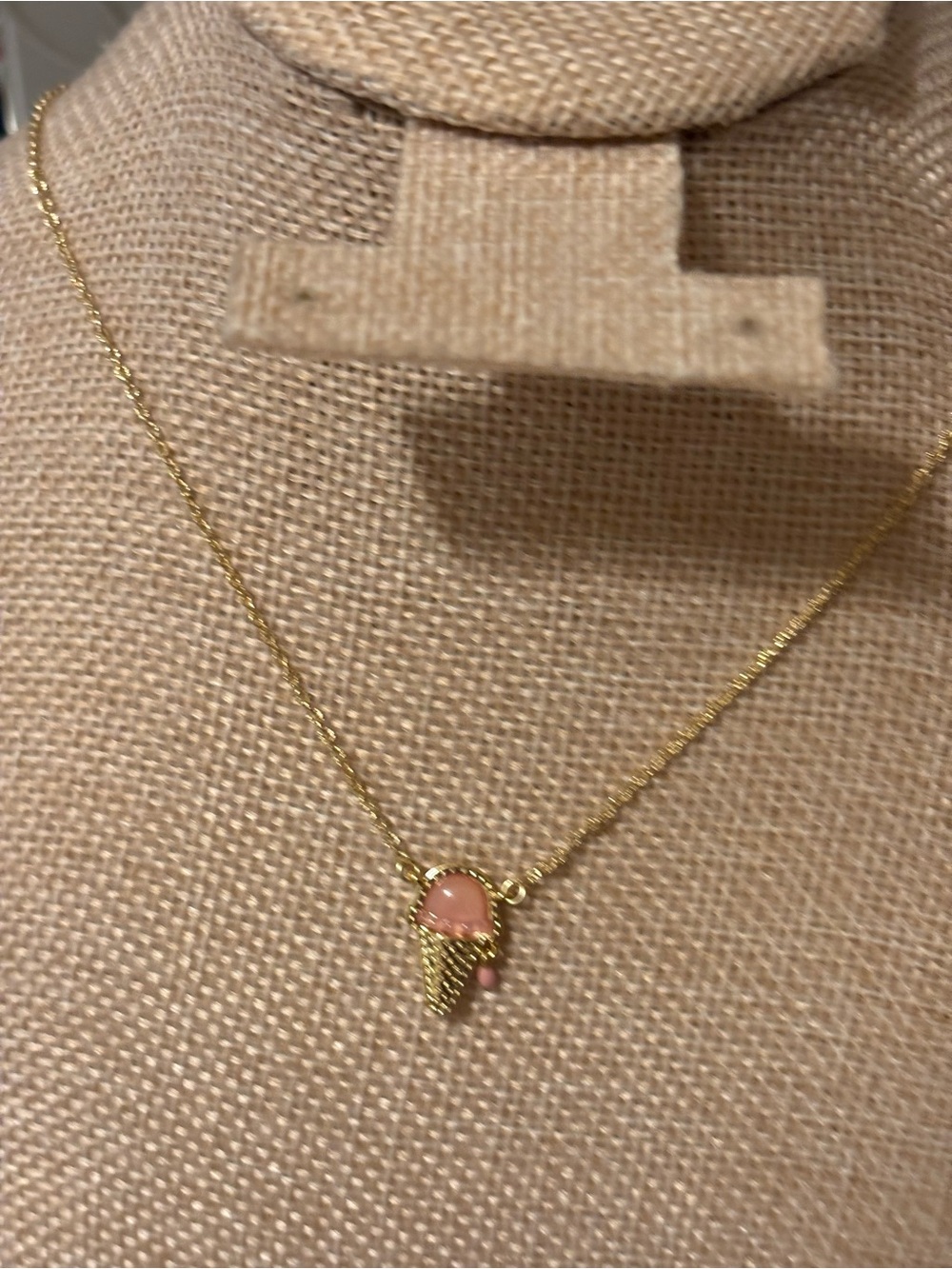 Kendra Scott Gold Pink Ice Cream Charm Necklace